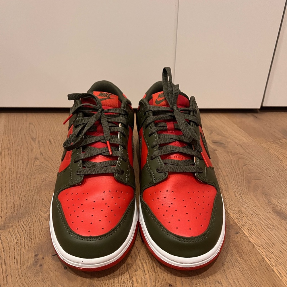 Nike Red and Green Dunks